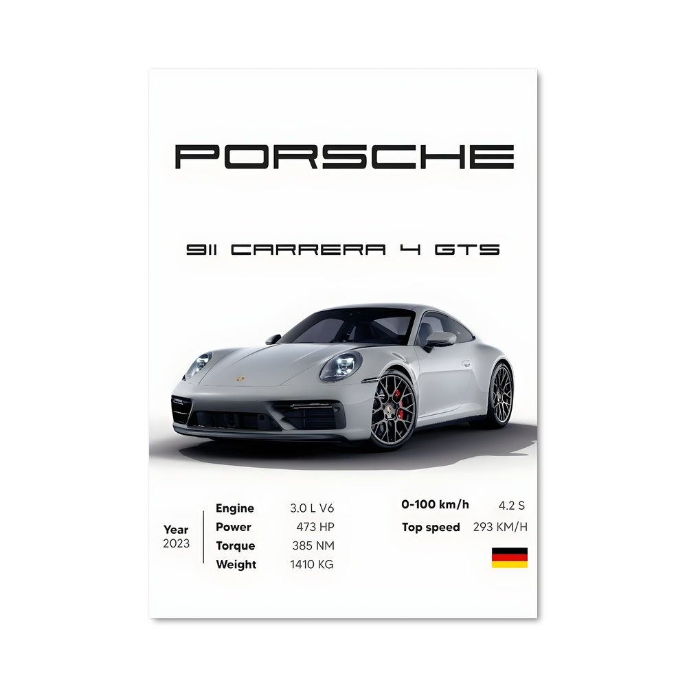 Poster carrera élégant – affiche Porsche
